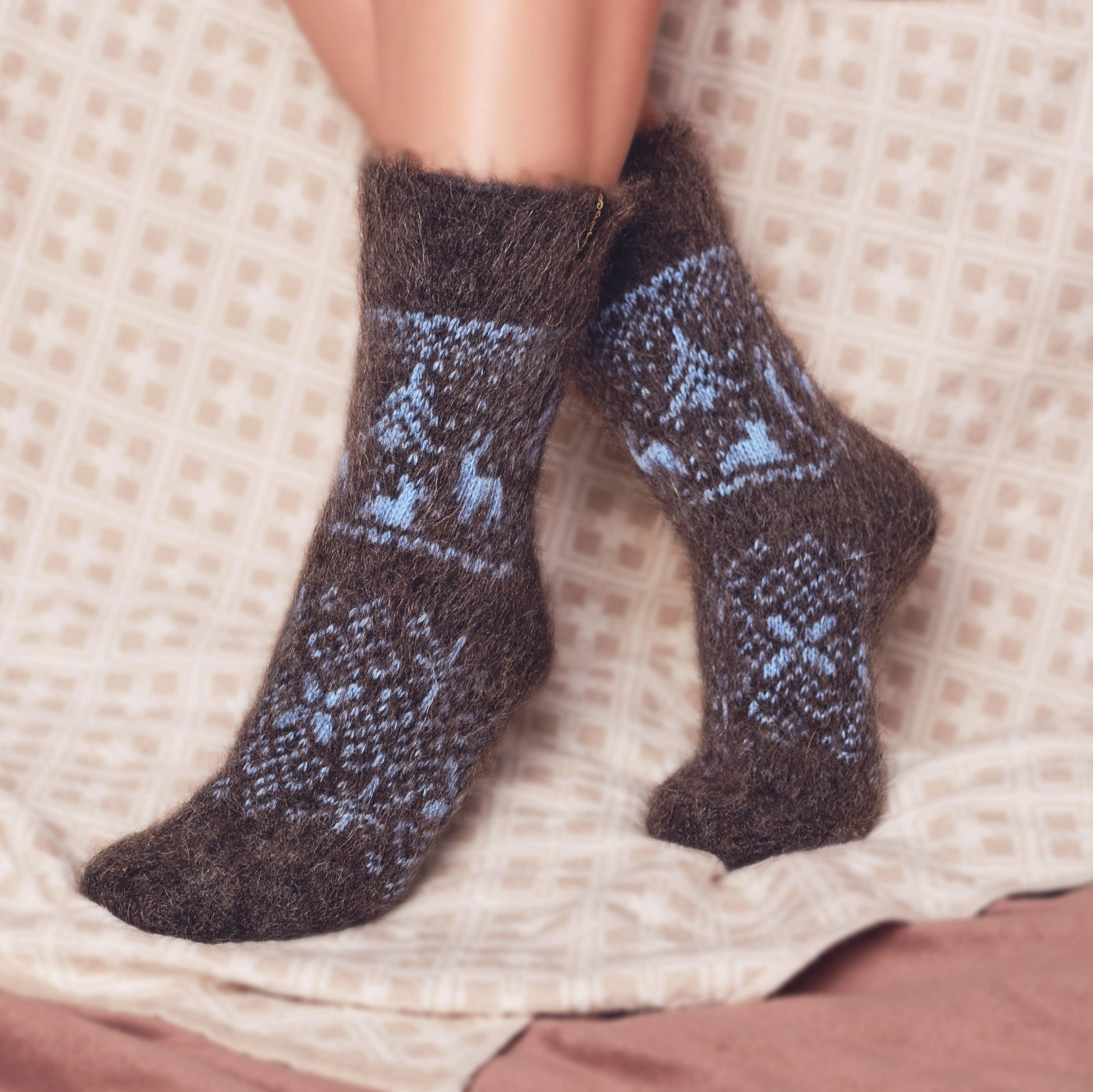 Cozy Goat Wool Crew Socks Alpine Adventure Comfort